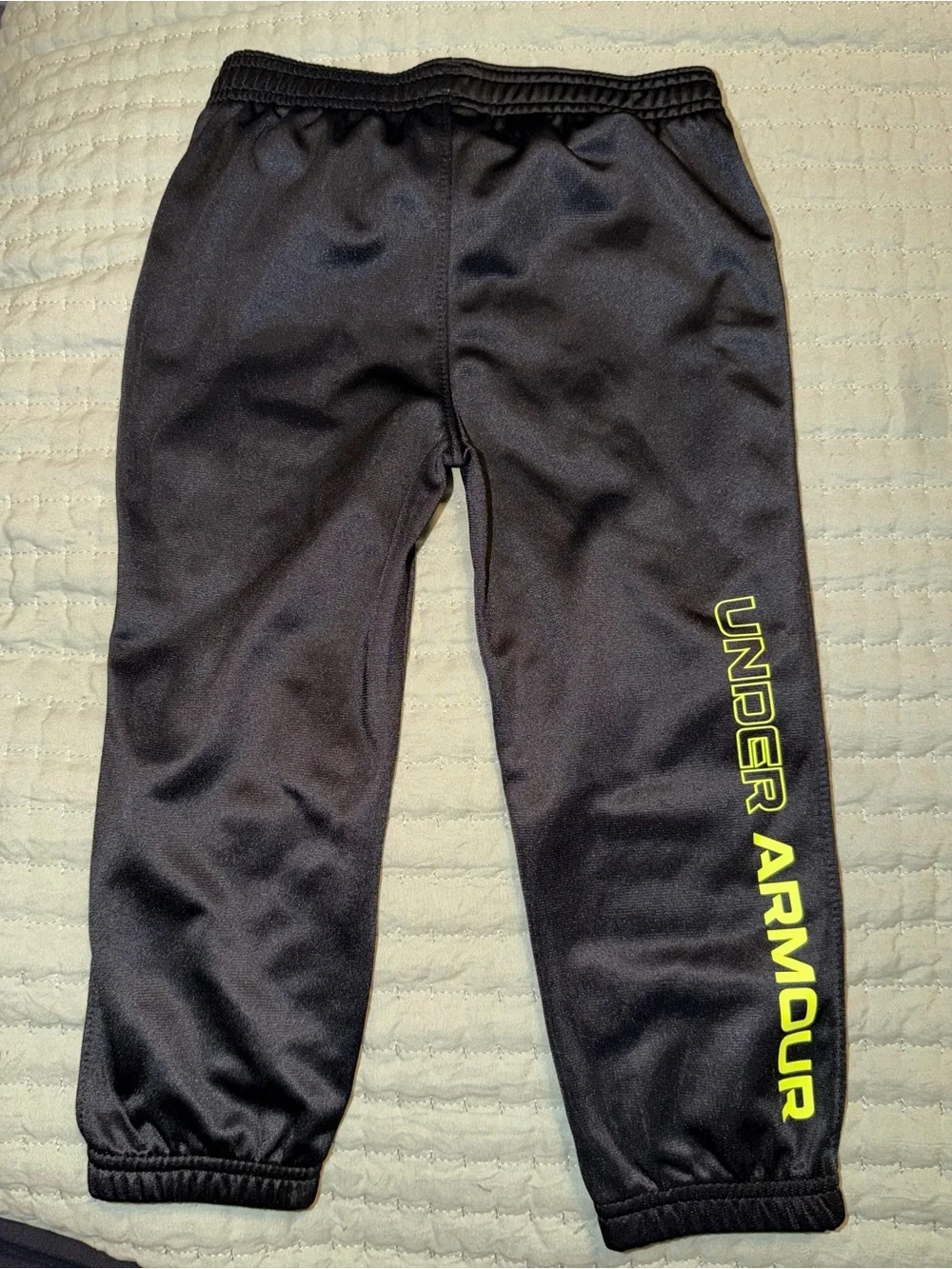 Under Armour Kids Black Joggers with Yellow Logo